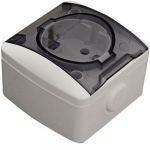 Розетка с заз. с кр. 1-я EL-BI EVA IP44 серый
