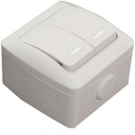 Выключатель с подс. 2-кл EL-BI EVA IP44 серый