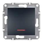 Механизм выключателя 1-клавишного с подсветкой, цвет антрацит, Asfora, Schneider Electric