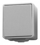 Выключатель промежуточный серый (б/винт) 10А/230В IP44 Hager Hermetica