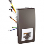 Механизм розетки RJ12 ( 6 к. ), 1мод., графит, Schneider Electric, Unica