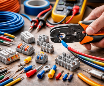 Робота електрика з проводами і інструментами