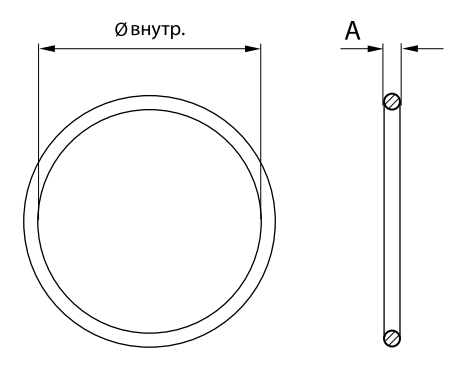 Уплотнительное кольцо на чертеже