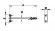 Фасадный держатель прутка д.8-10 мм / полоса 25 мм, д.8 мм, (ДхШ) 125х57мм, сталь горячеоцинкованная (HDZ), ND2306, DKC 0