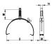 Коньковий регульований затискач прутка д.8 мм, з пластиковим тримачем, діапазон затиску 125-205 мм, гарячооцинкована сталь (HDZ), ND2204, DKC 0