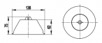 Круглый пластиковий держатель прутка д.8мм с бетоном, c крышкой, д.136х65мм, вес 1,1 кг, ND2114, DKC 0