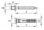 Комплект для кріплення сталевих хомутів (гвинт-шуруп та дюбель)), 63768, DKC 0