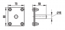 З'єднувач вертикального заземлювача зі смугою 40х4 мм або 25х4 мм, д.16 мм, гарячооцинкована сталь, NE1302, DKC 0