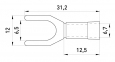 Изолированный наконечник вилочный e.terminal.stand.sv.5,5.6.red 4-6 кв.мм, красный (упаковка) 0
