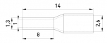 Изолированный наконечник втулочный e.terminal.stand.e0508.grey 0.5 кв.мм, серый (упаковка) 0