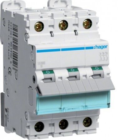 Автоматичний вимикач HAGER NRN304 3p 4A, х-ка C, 25кА