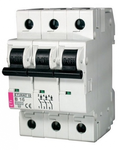 Автоматический выключатель ETIMAT 10 3p B 25А (10 kA), ETI (Словения) 2125718