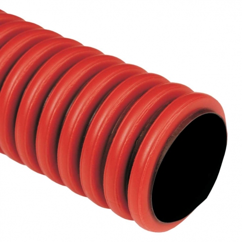 Труба гофрована гнучка двошарова Копофлекс, червона, протяжка,; Ø40мм; поліетилен HDPE; Бухта 50 м