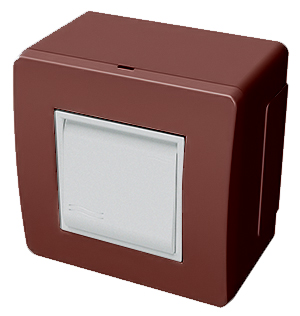 Коробка у зборі з вимикачем, коричневий, 10002B, серія Brava, ДКС
