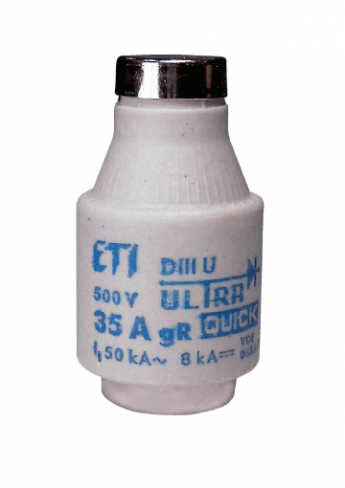 Запобіжник  DIIIUQ63A/500V gR (50 kA), 4323003, ETI