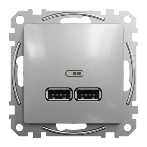 USB розетка тип A+A 2,1A Алюминий Sedna Design Schneider Electric SDD113401