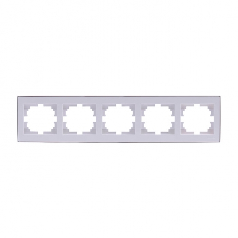 703-0225-150 RAIN Рамка 5-а горизонтальна біла з боковою вставкою хром (10шт/120шт)