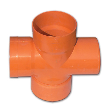 Хрестоподібне з'єднання під 45° для дренажних труб та  каналізації, поліпропілен, діаметр вн., мм 63 022063 DKC