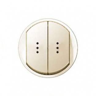 Лицевая панель для выключателя двухклавишного с индикацией (подсветкой), цвет белый, Legrand Celiane