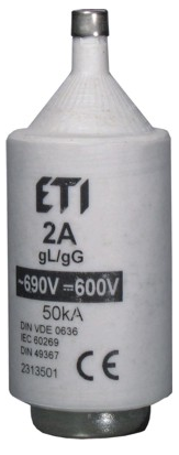 Предохранитель D III  gG 10A/690V (E33), 2313504, ETI