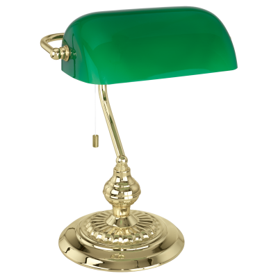 Настольная лампа/1 60W E27 латунь/зеленый 