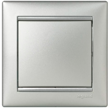 Выключатель одноклавишный с подсветкой Legrand Valena 10А 770110 (алюминий)