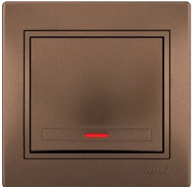 701-3131-111 MIRA Вимикач з підсвіткою світло-коричневий перламутр зі вставкою (10шт/120шт)