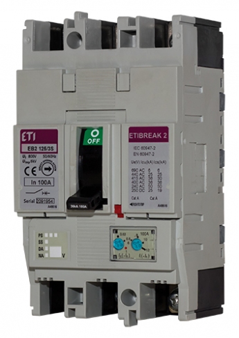 Автоматичний вимикач EB2 125/3S 63А 3р (36кА), 4671044, ETI