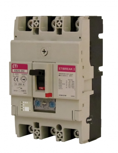 Автоматичний вимикач EB2S 250/3HA 200A (40kA, (0.63-1)In/(6-13)In) 3P, 4671927, ETI
