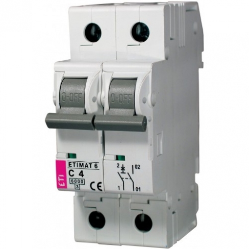 Автоматичний вимикач ETIMAT 6 1p+N C 4А (6 kA), ETI (Словенія) 2142510