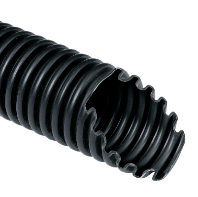 Труба гофрированная номинальный диаметр 48 мм, V2, D 47,4/54,5мм (вн/нар), полиамид 6, цвет чёрный (бухта 15 м), DKC, PA604855F2