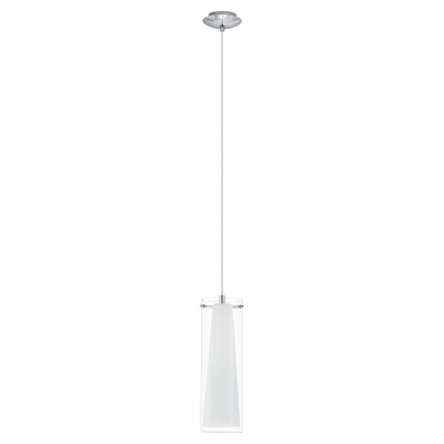 Светильник B99:B203подвес /1 Е27 хром/белый прозрачный 