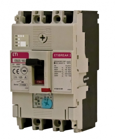 Автоматичний вимикач EB2S 160/3LA 100А 3P (16kA регульований), 4671883, ETI