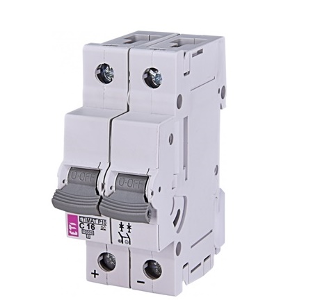 Автоматичний вимикач ETIMAT P10 DC 2p C 16A (10 kA), ETI (Словенія) 261621105