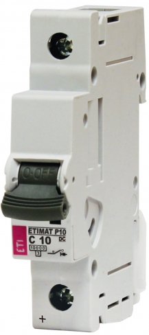 Автоматический выключатель ETIMAT P10 DC 1p C 10A (10 kA), ETI (Словения) 261001103