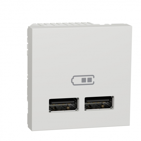 Розетка USB подвійна 2.1А 2 модулі білий