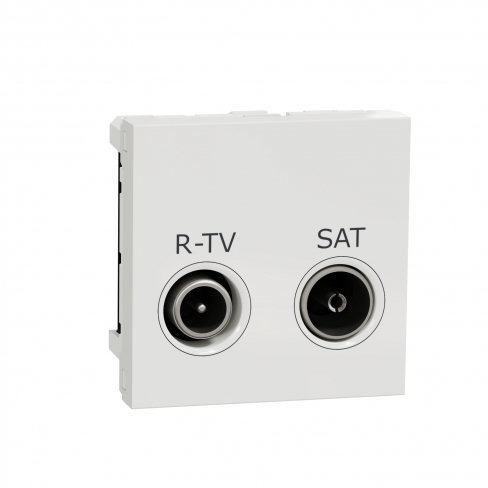 Розетка R-TV SAT одинарна, 2 модулі білий