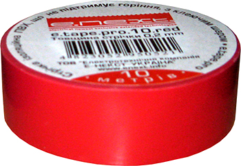 Изолента e.tape.pro.20.red из самозатухающего ПВХ, красная (20м), E.NEXT
