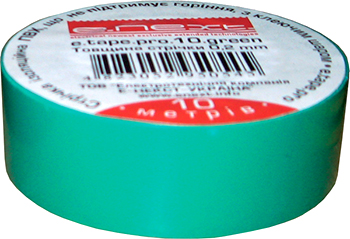 Изолента e.tape.pro.20.green из самозатухающего ПВХ, зеленая (20м), E.NEXT