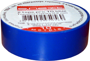 Изолента e.tape.pro.20.blue из самозатухающего ПВХ, синяя (20м), E.NEXT
