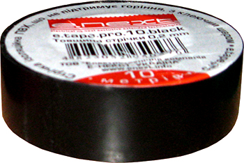 Изолента e.tape.pro.20.black из самозатухающего ПВХ, черная (20м), E.NEXT