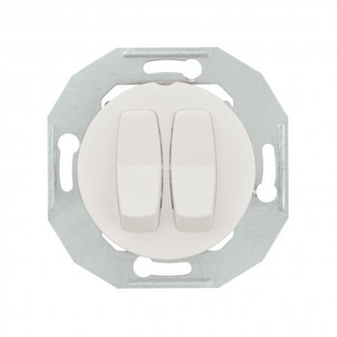 Двухклавишный Выключатель RENOVA белый, WDE011016