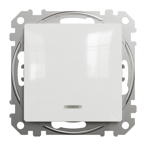 Одноклавішний вимикач з LED підсвіткою Білий Sedna Design Schneider Electric SDD111101L