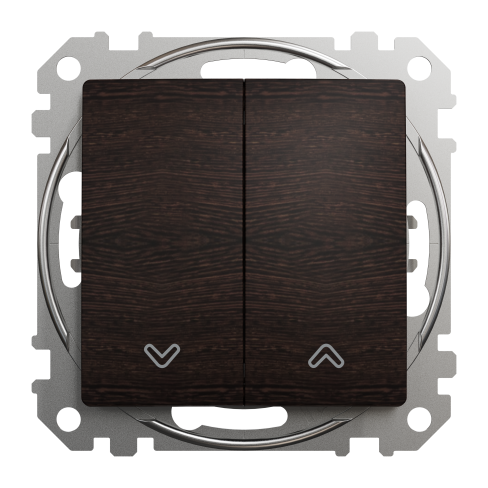 Двухклавишный кнопочный выключатель для жалюзи с электронной блокировкой, Sedna Design & Element, Венге - Искусственное дерево,SDD181114, Schneider Electric