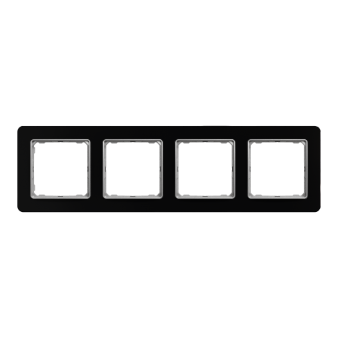 Рамка 4-постовая искусственное черное стекло Sedna Elements Schneider Electric SDD361804