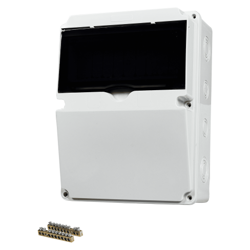 Монтажный набор, 11 модулей и 2 силовые розетки, 288x218x124, IP54, UEA