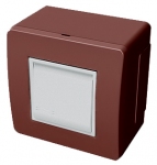 Коробка в сборе с выключателем, коричневый, 10002B, серия Brava, ДКС