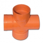 Крестообразное соединение под 45° для дренажных труб и б/н канализации, полипропилен, диаметр вн., мм 63 021063 DKC