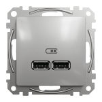 USB розетка тип A+A 2,1A Алюминий Sedna Design Schneider Electric SDD113401