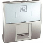 Механізм розетки RJ45 FTP кат. 5е, 2м., алюміній, Schneider Electric, Unica